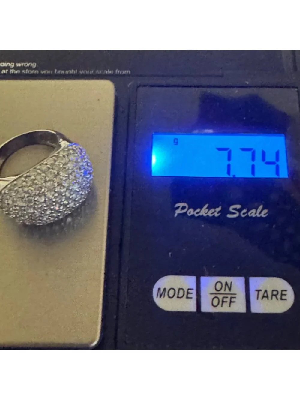 Sterling Silver 925 Pavé Cubic Zirconia Tapered Band Cocktail Ring Size 4.75